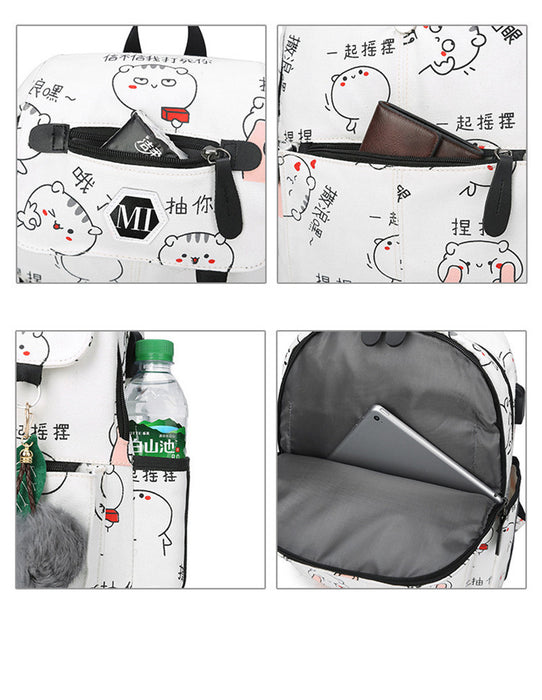 Girls' Printed Backpack - HANBUN