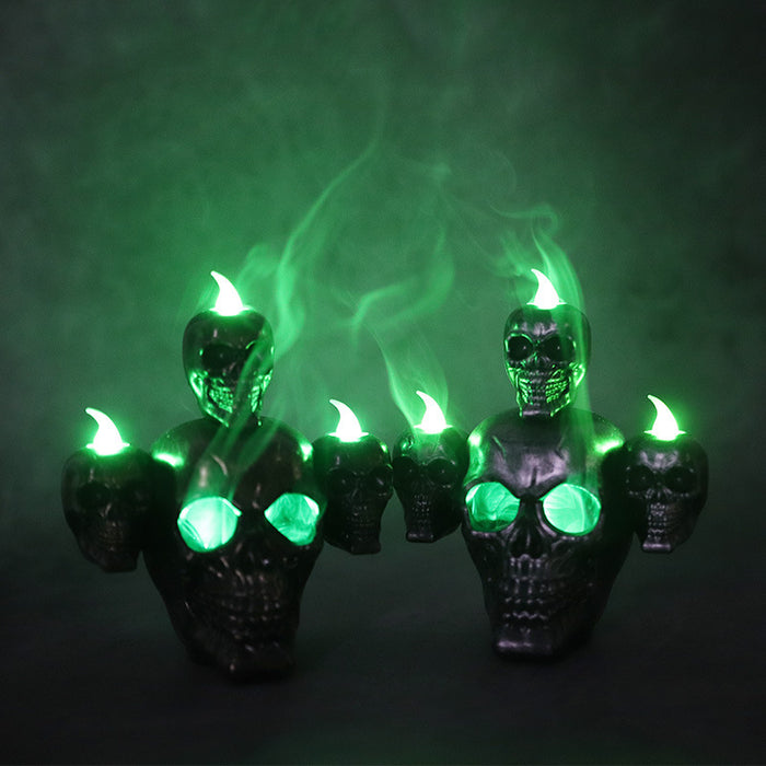 Halloween LED Smoke Horror Skull Head Lamp - HANBUN