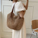 Straw Beach Bag Female Underarm Shoulder Bag Bohemian Handbag Crossbody - HANBUN