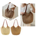 Straw Beach Bag Female Underarm Shoulder Bag Bohemian Handbag Crossbody - HANBUN