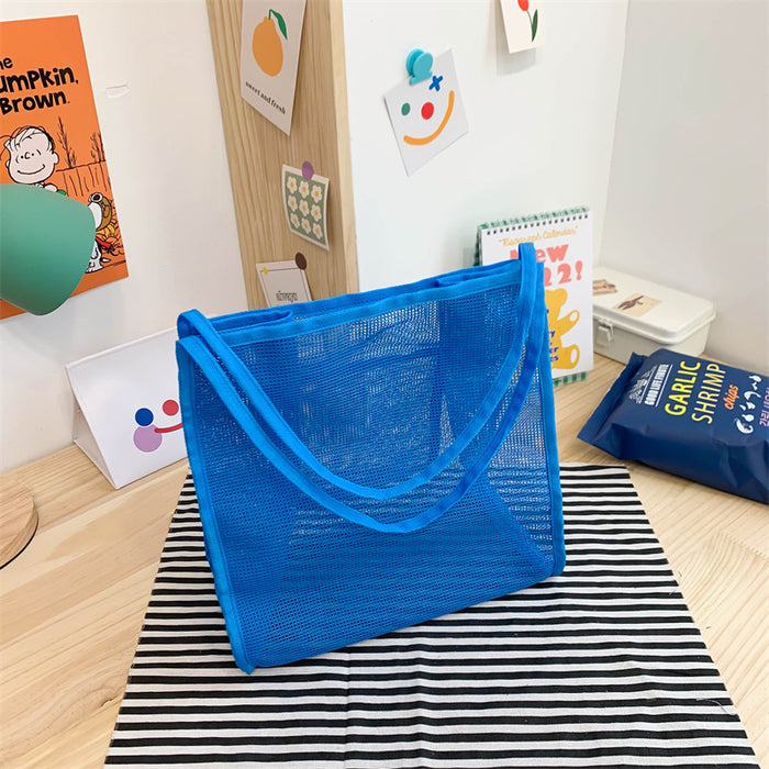 Cutout Mesh Children's Large Shoulder Bag - HANBUN
