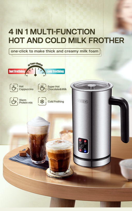 Kitchen Appliances Milk Frother Warmer Cold / Hot Latte - HANBUN