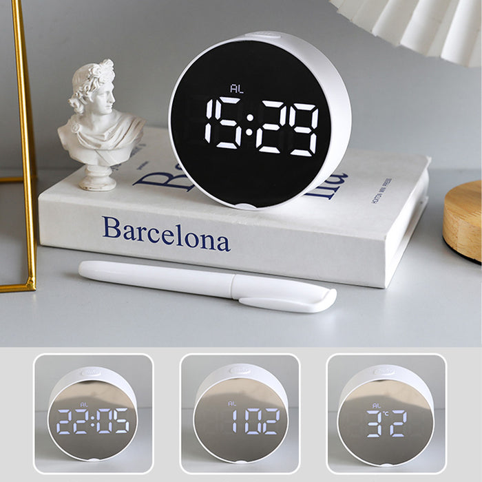 LED Mirror Digital Alarm Clock - HANBUN