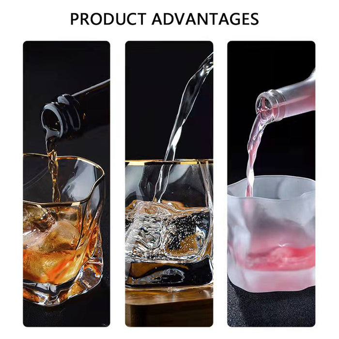 Wine Glasses Irregular Glass Clear Bar Drinking Supplies - HANBUN