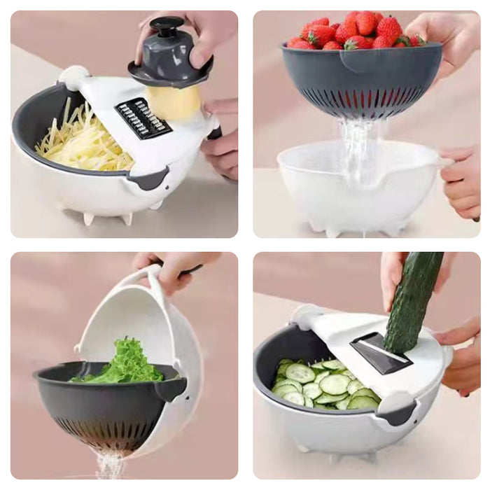 Shredder Rotary Vegetable Cutter with Drainage Basket Cutting Tools - HANBUN