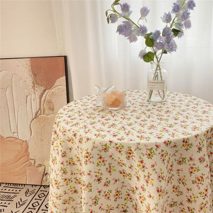 Floral Checkered Tablecloth - HANBUN