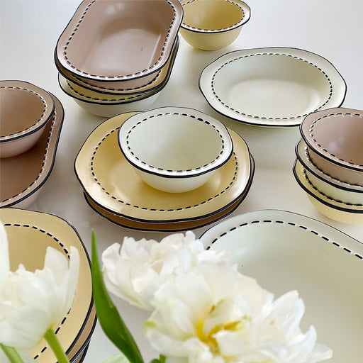 Ceramic Stripe Tableware Set - HANBUN
