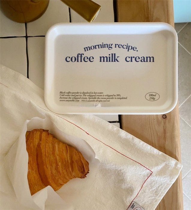Single Blue Tray Coffee Bread Breakfast Tray - HANBUN