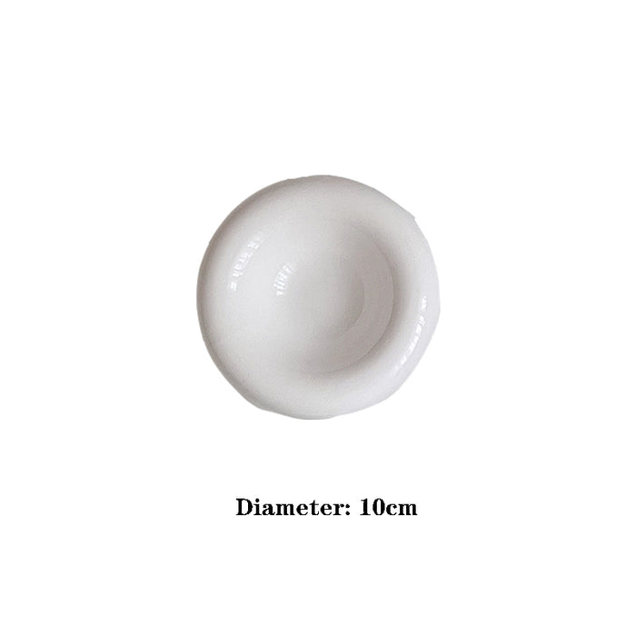 White Ceramic Bowl Deep Plate Dessert Plate - HANBUN