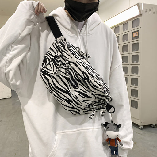 Chest Bag Large Capacity Waist Bag Zebra Shoulder Satchel - HANBUN