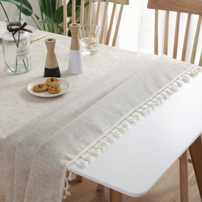 Linen Tablecloth Lace Rectangular Tablecloth - HANBUN
