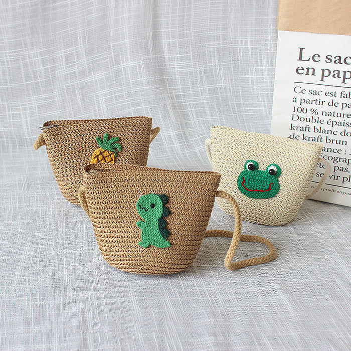 Children's Straw Mini Messenger Bag - HANBUN