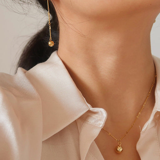 Small ball pendant necklace earring set - HANBUN