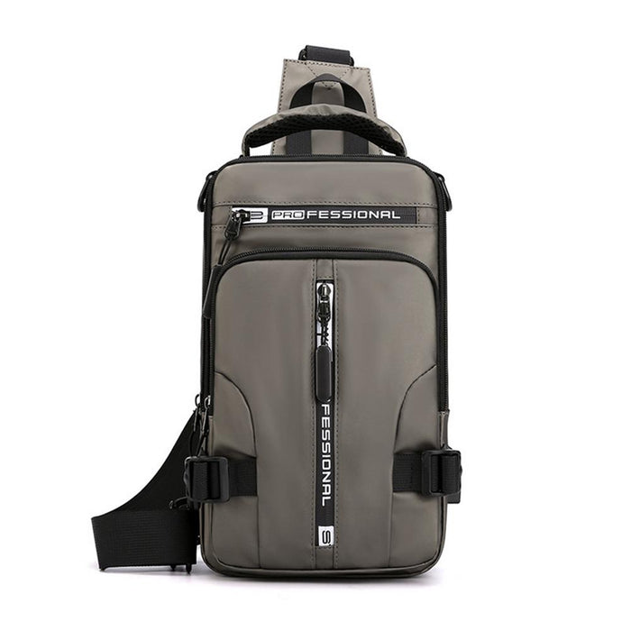 Backpack Male Sling Crossbody Bag with USB Chest Bag Shoulder Bag - HANBUN