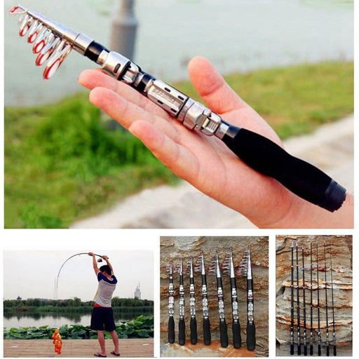 Carbon Steel Mini Retractable Fishing Rod - HANBUN