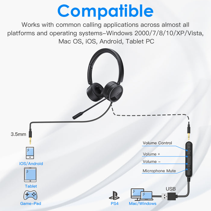 USB Headset and Microphone PC - HANBUN