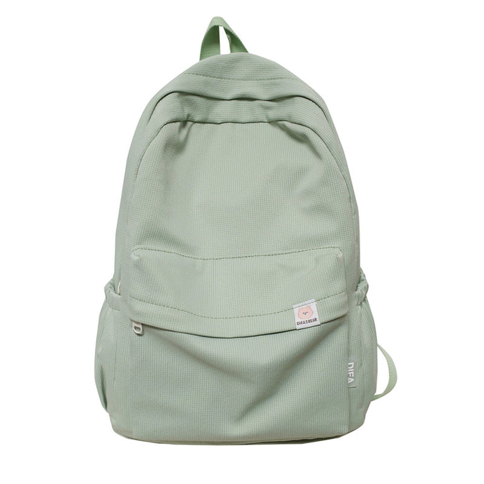 Backpack Female Travel Bag Backpack Schoolbag Solid Color - HANBUN