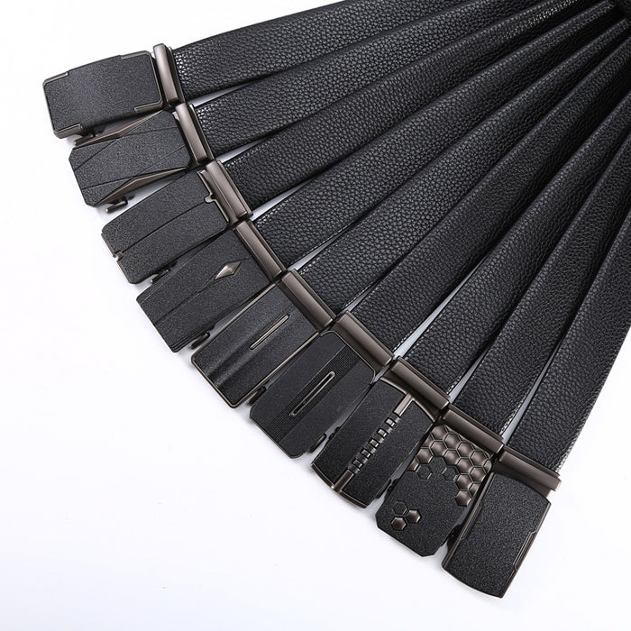 Frosted Alloy Leather Belt For Men - HANBUN