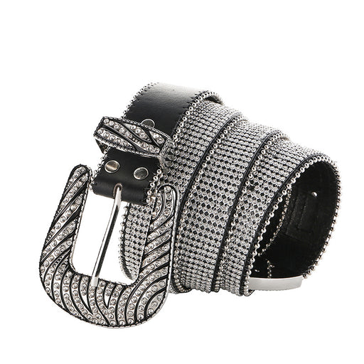 Diamond Belt With Zebra Pattern - HANBUN