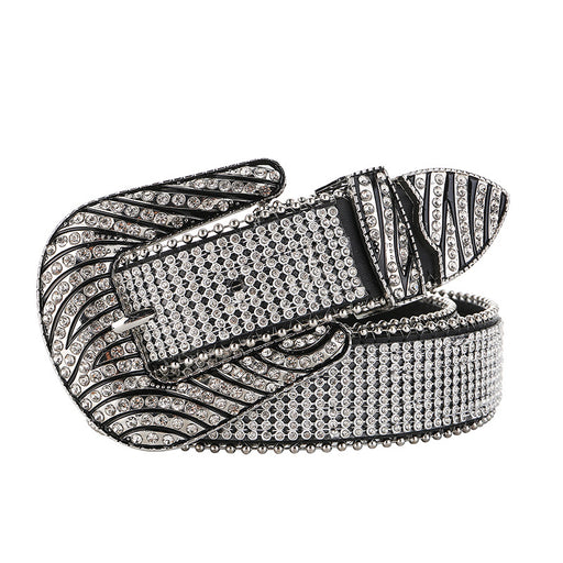 Diamond Belt With Zebra Pattern - HANBUN