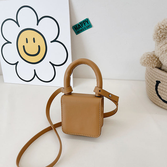 Children's Small Square Shoulder Bag in PU Leather - HANBUN