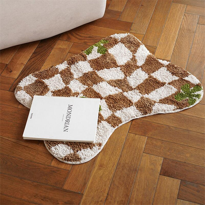 Plaid Irregular Soft Carpet - HANBUN