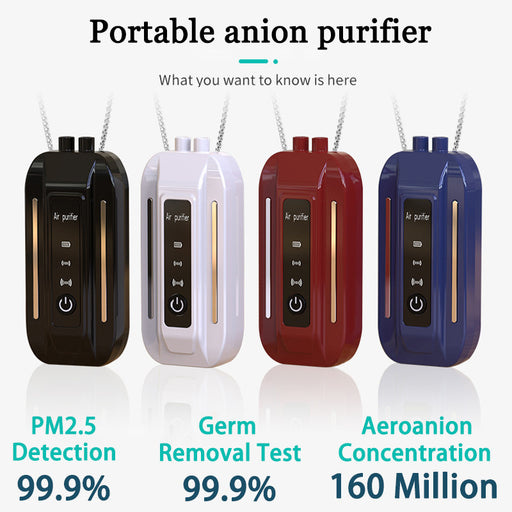 Portable Air Purifier Hanging Neck Anion 2 Gear Air Cleaner - HANBUN