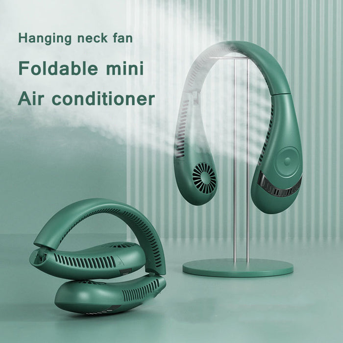 Rechargeable Protable Silent Bladeless Hanging Neck Air Conditioner Fan - HANBUN