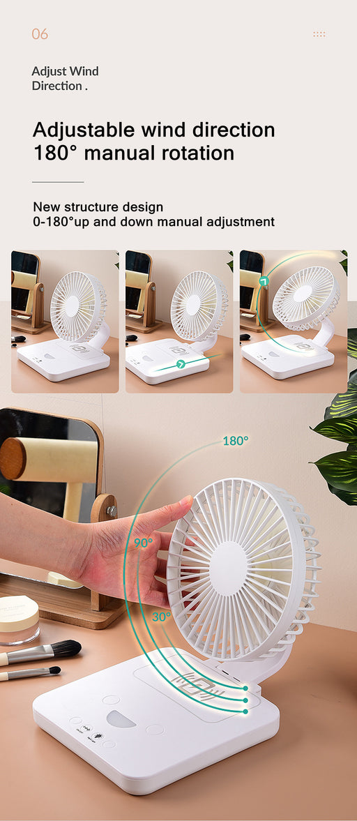 Rechargeable Folding Desktop Air Cooling Fan - HANBUN