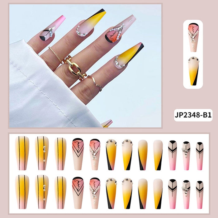 24pcs Nude Gradient Press On Nails
