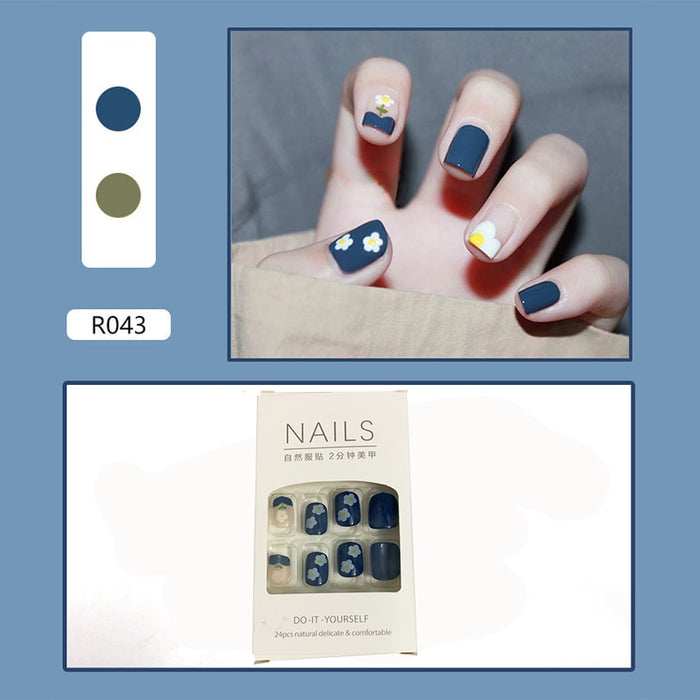 24PCS Press on Full Cover Artificial Nail Patch