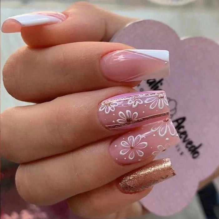 24pcs Elegant Pink Gradient Press On Nails