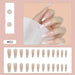 24Pcs/Box White French Fake Nails - HANBUN