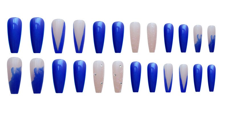 24pcs V-shape French artifical press on Nails