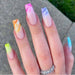 Apply rainbow fake nails - HANBUN
