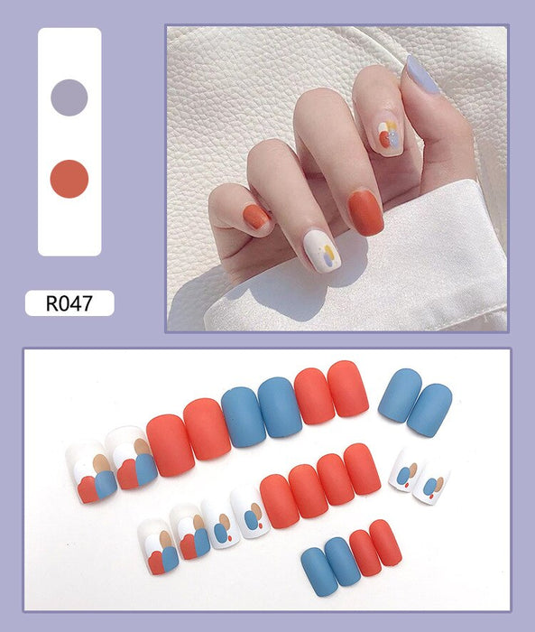 24PCS Press on Full Cover Artificial Nail Patch
