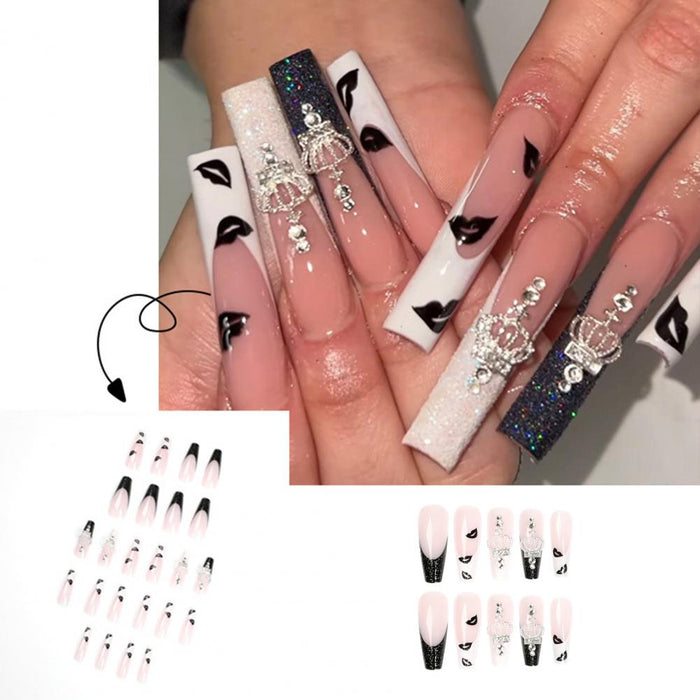 fake nails with crown - HANBUN