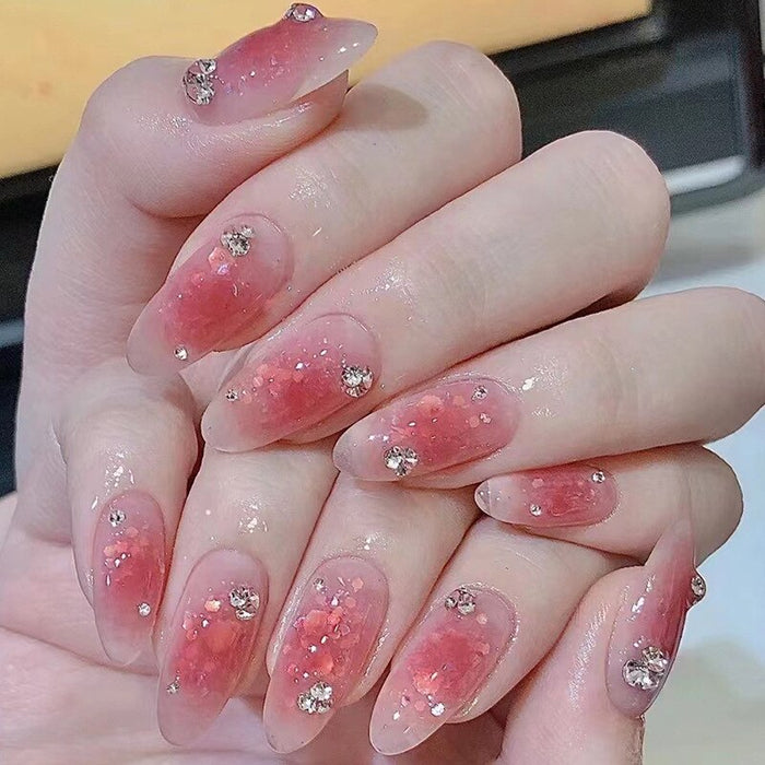 24pcs Wearable Pink Press On Nails