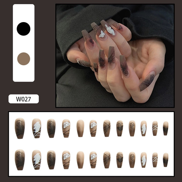 24pcs Nude Gradient Press On Nails