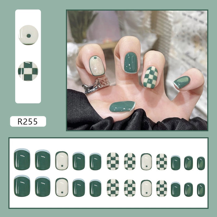 24Pcs/Box Full Cover Artificial Square Press On Nails