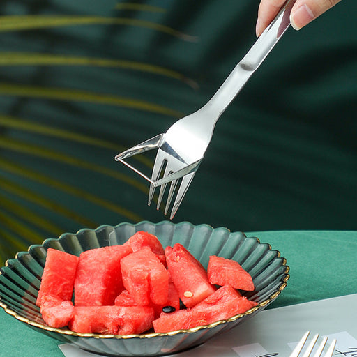Slicing Knife Stainless Steel Watermelon Cutting Fruit Fork - HANBUN