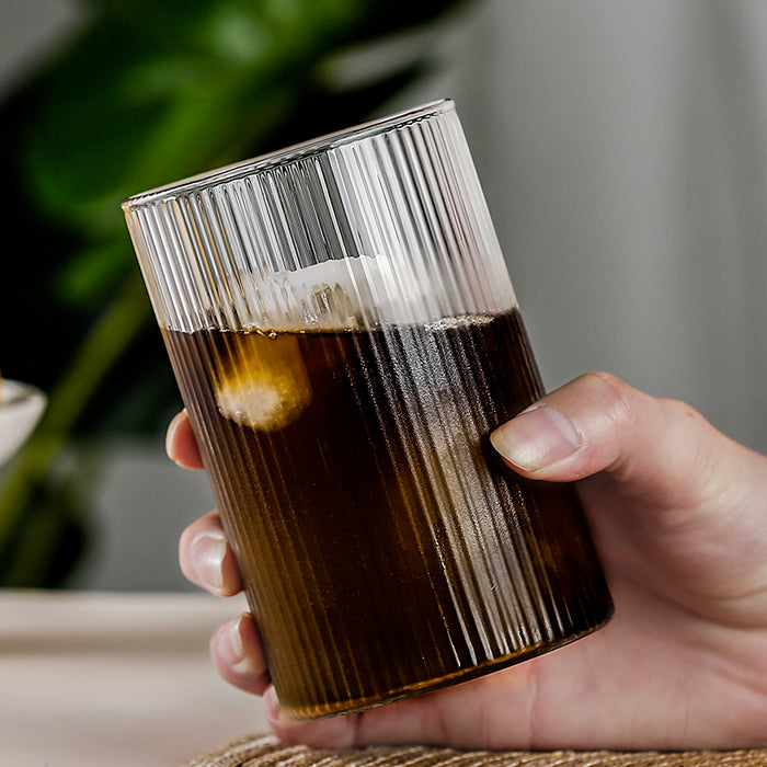 Wine Glass Striped Heat-resistant Glass Drinking Glasses - HANBUN