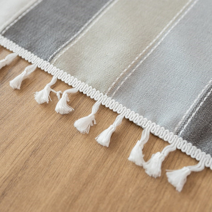 Striped Fringe Tablecloth - HANBUN