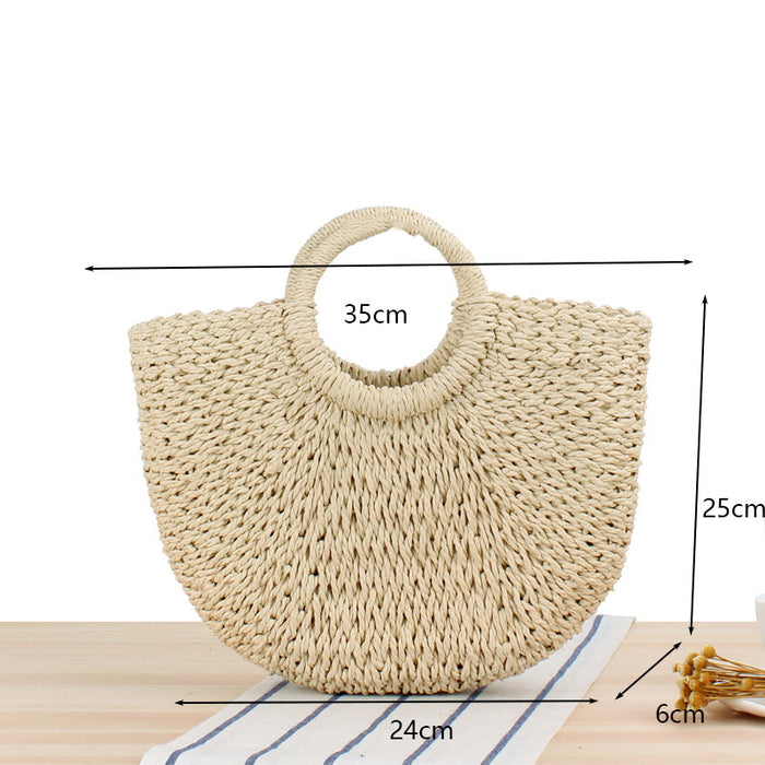 Straw Bag Summer Beach Bag Female Handbag Crossbody - HANBUN