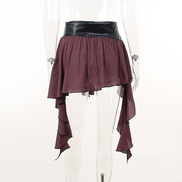 High Waist Belted Mini Skirt - HANBUN