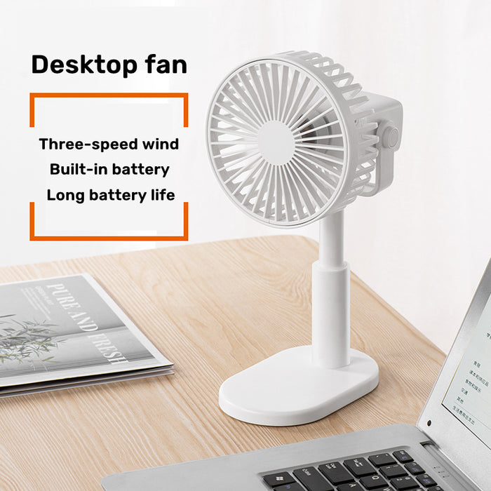 3-gear Air Circulator Shaking Head Rechargeable Desktop Fan - HANBUN