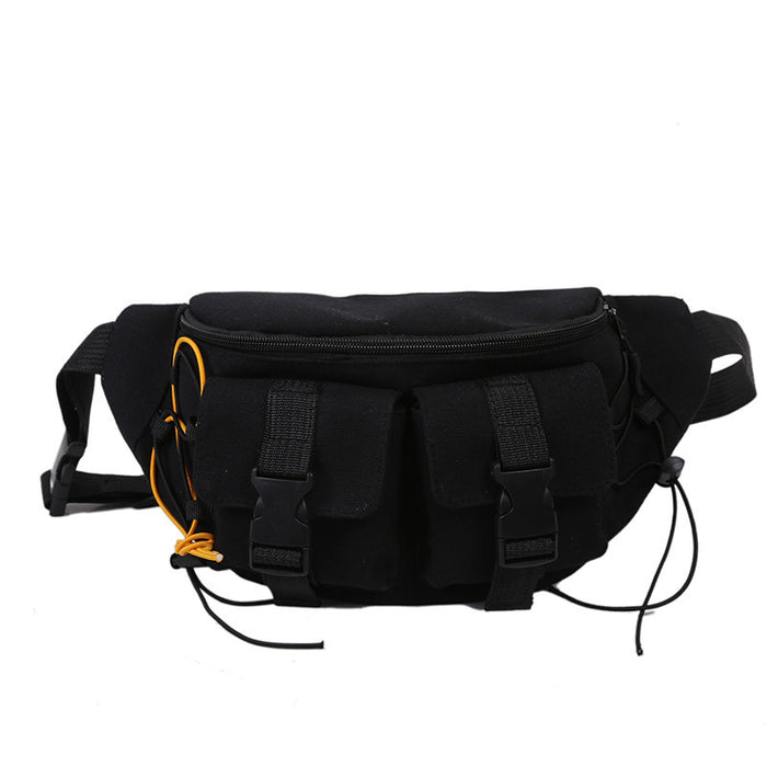 Waist Bag Solid Color Chest Bag Zipper Waist Bag Single Shoulder Bag Crossbody Bag - HANBUN