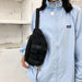 Waist Bag Solid Color Chest Bag Zipper Waist Bag Single Shoulder Bag Crossbody Bag - HANBUN