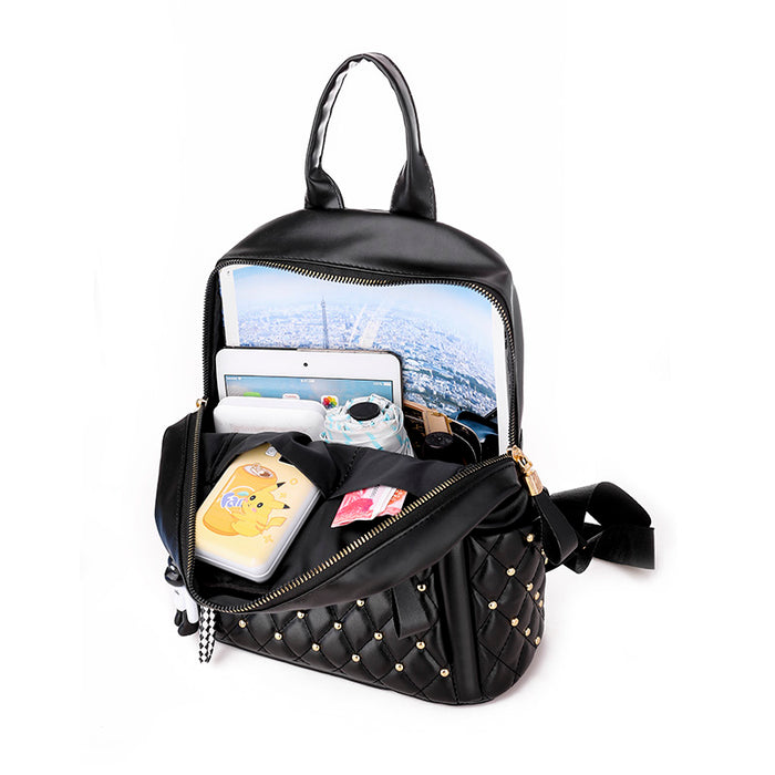 Backpack High Quality Leather Backpack Duffel Bag School Bag - HANBUN
