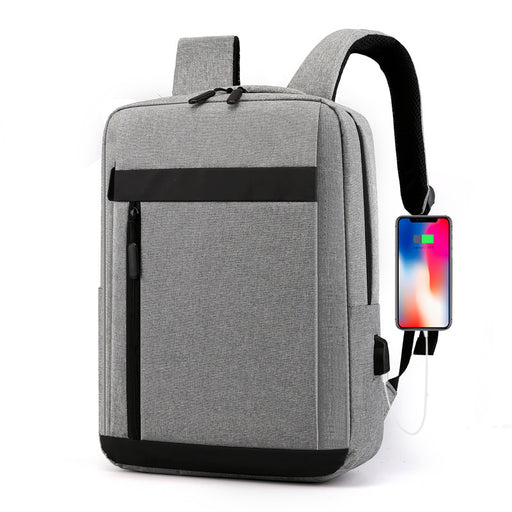 Waterproof Backpack Men's USB Interface Canvas Backpack - HANBUN